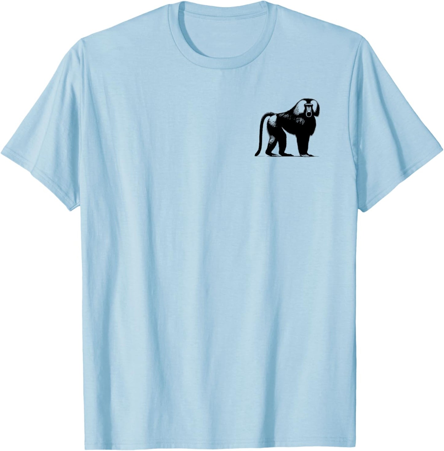 Baboon Dad Mom Lover - Monochromatic Baboon T-Shirt - T-Shirt | Light Blue
