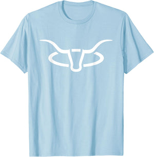 CCR Original Fort Worth Longhorn Rodeo Orange White Logo T-Shirt - T-Shirt | Light Blue