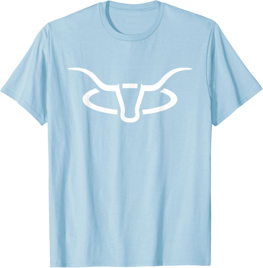 CCR Original Fort Worth Longhorn Rodeo Orange White Logo T-Shirt - T-Shirt | Light Blue