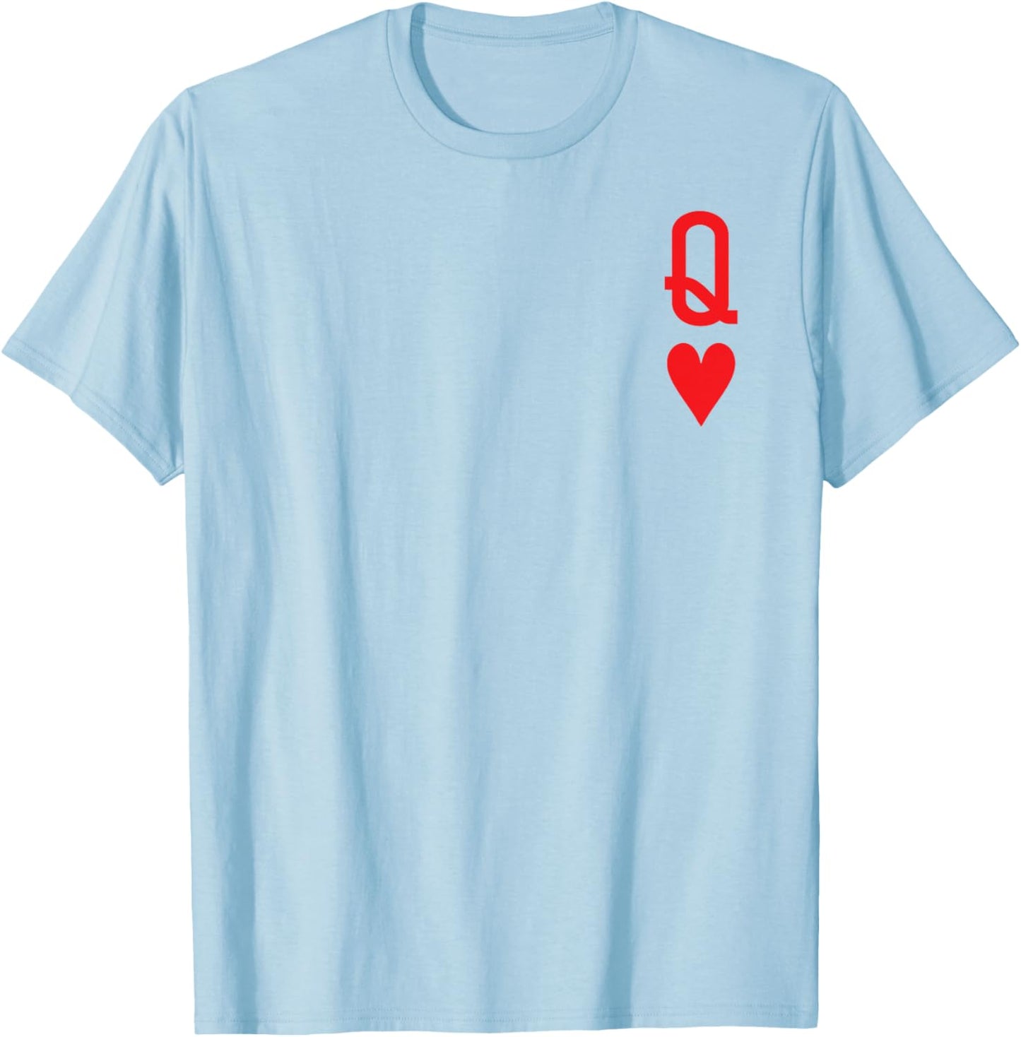 Queen of Hearts and King of Hearts Couples Matching Pajama T-Shirt - T-Shirt | Light Blue