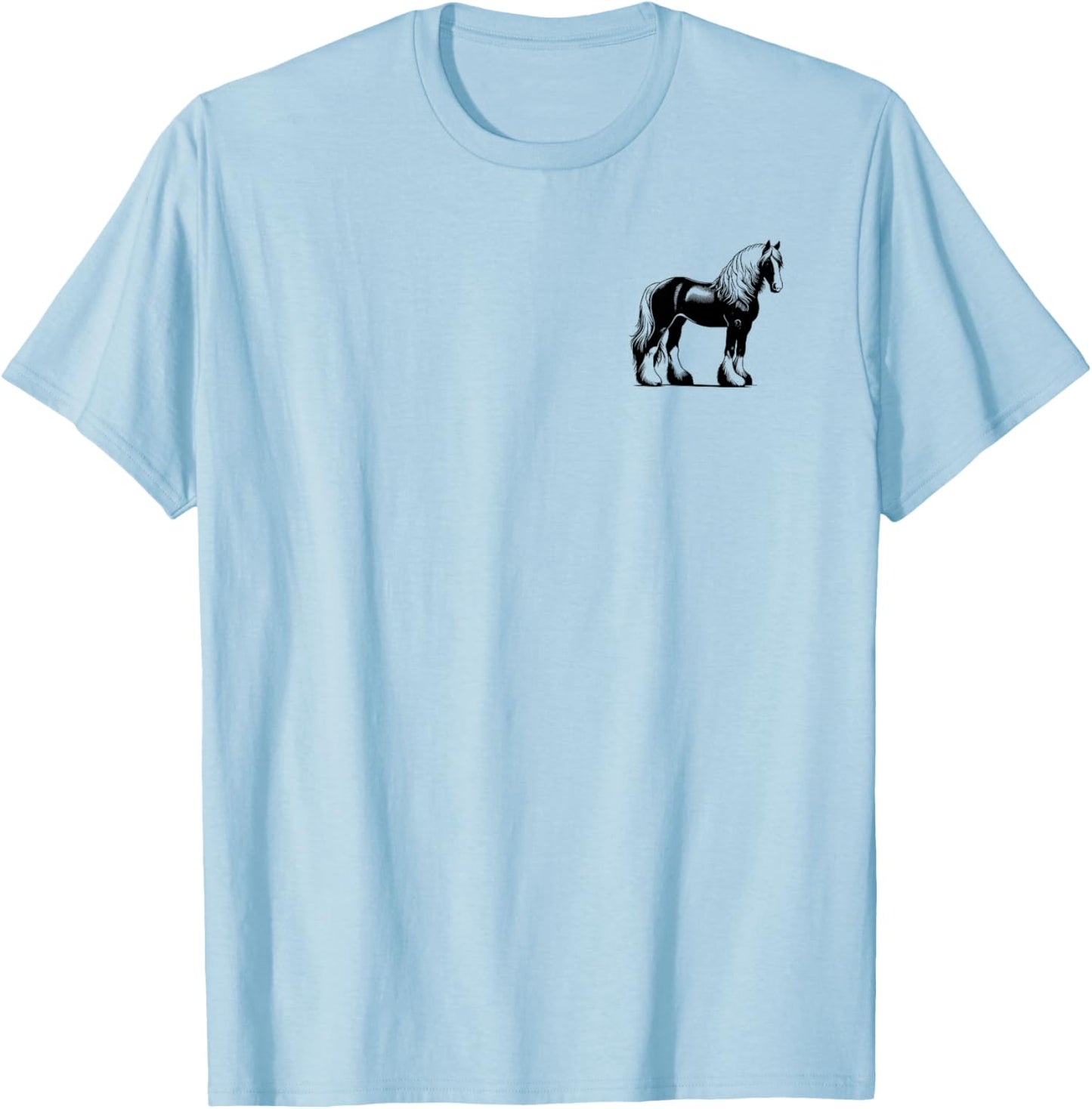 Horse Dad Mom Lover - Monochromatic Haflinger Horse T-Shirt - T-Shirt | Light Blue