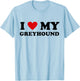I Heart Dog Dad Mom - I Love Greyhound T-Shirt - T-Shirt | Light Blue