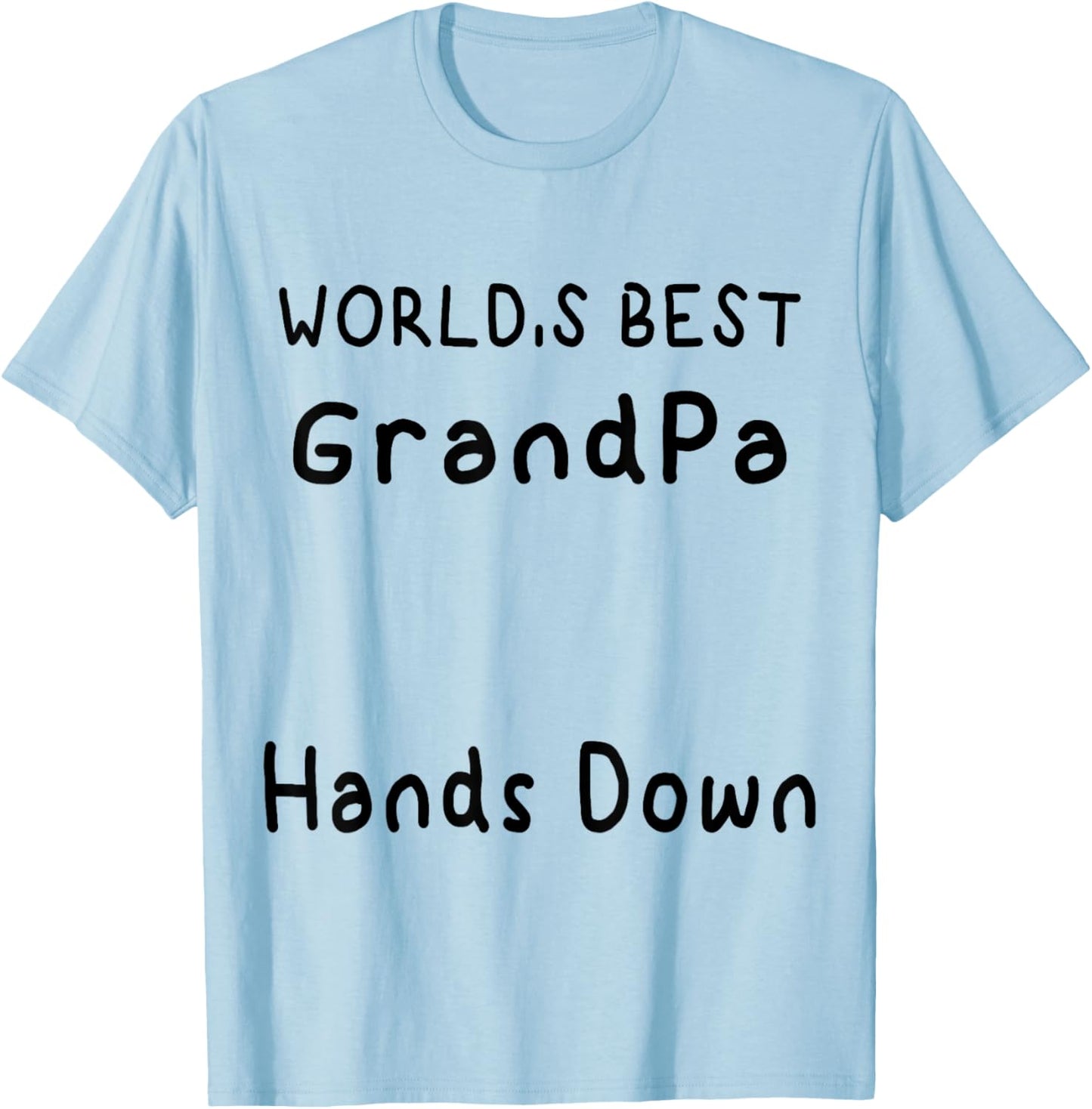 Funny World's Best Grandpa Hands Down handprint Father's Day T-Shirt - T-Shirt | Light Blue