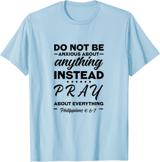 Philippians 4: 6-7, Gift & Men, Christian T-Shirt - T-Shirt | Light Blue