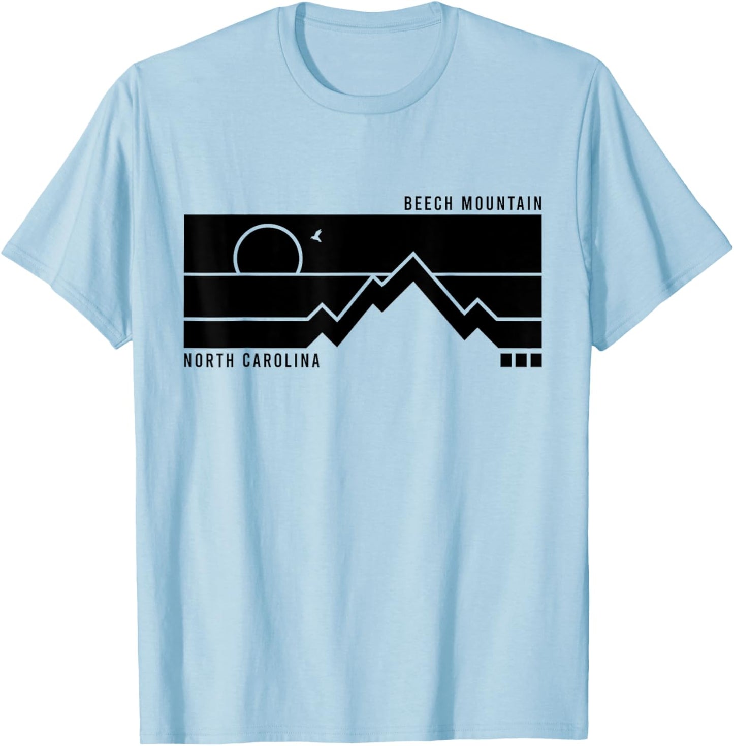 Vintage Beech Mountain North Carolina Hiking Sunset T-Shirt - T-Shirt | Light Blue