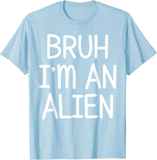 Pretend I'm An Alien Funny Lazy Halloween Costume Party T-Shirt - T-Shirt | Light Blue