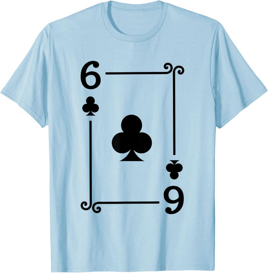 Playing Cards Costume - 6 Clubs Card - Six Card T-Shirt - T-Shirt | Light Blue