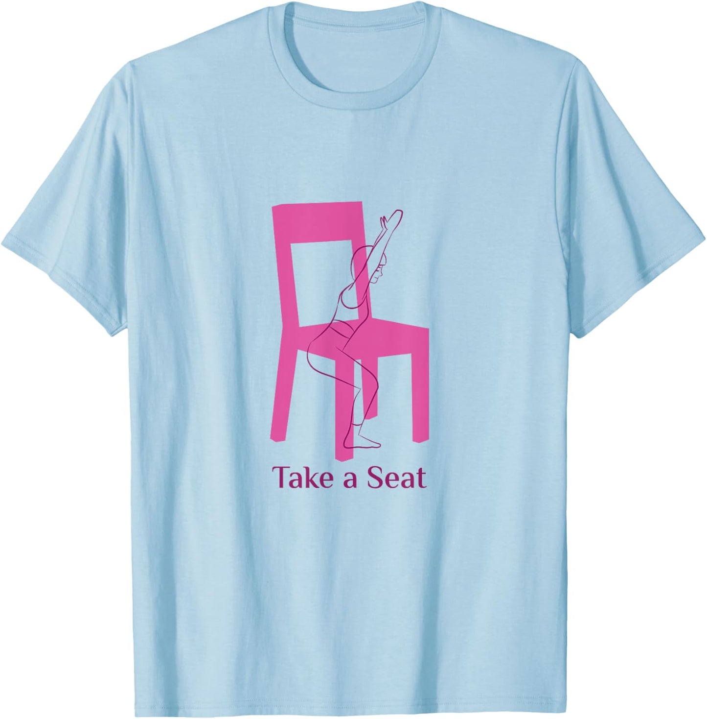 Asana Yoga Poses Chair Pose Utkatasana Funny Women Yogini T-Shirt - T-Shirt | Light Blue