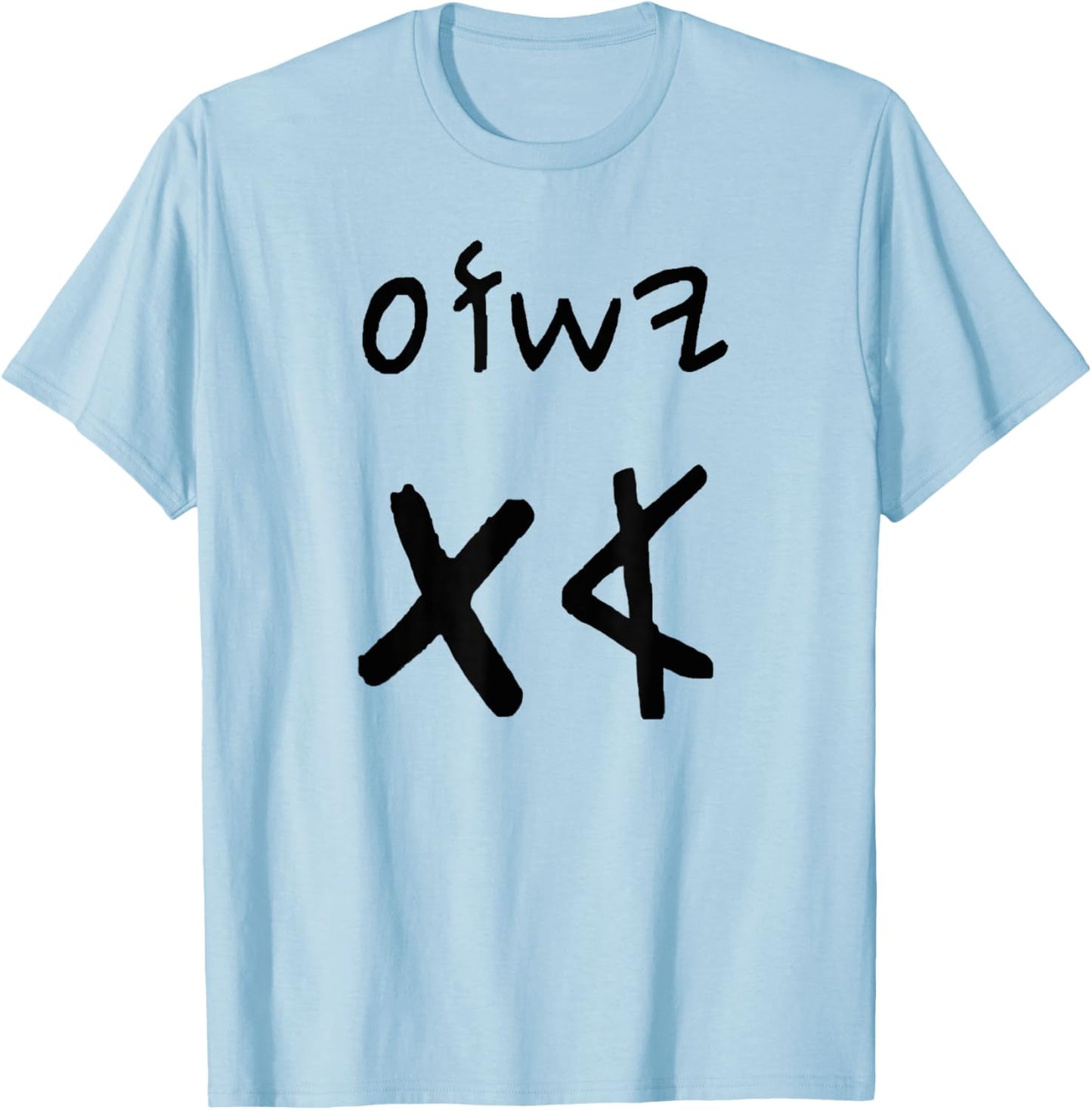 Yeshua Aleph Tav Jesus First Last in Paleo Hebrew (black) T-Shirt - T-Shirt | Light Blue
