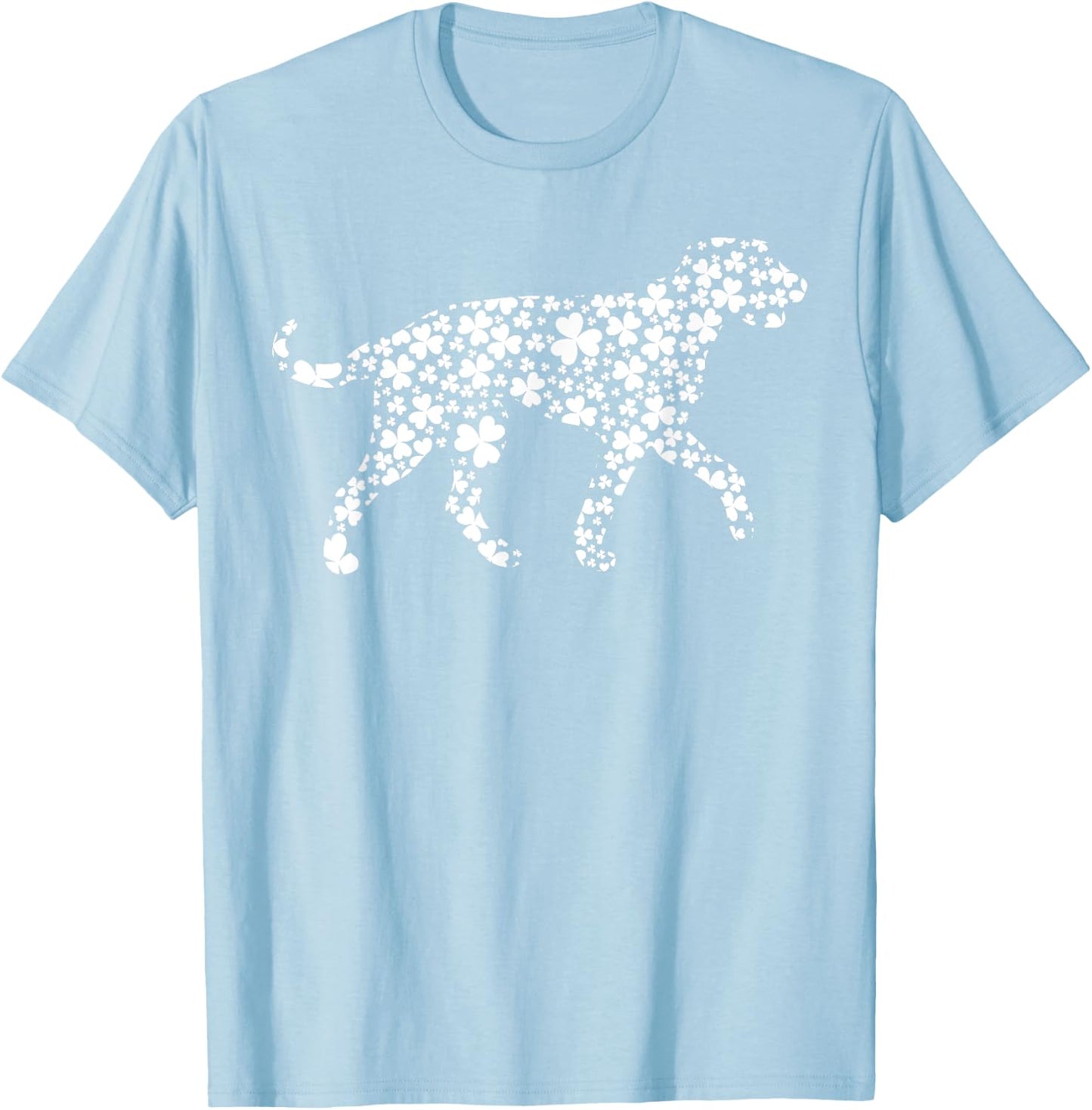 Irish Shamrock Leaf Irish Wolfhound Dog St. Patrick's Day T-Shirt - T-Shirt | Light Blue