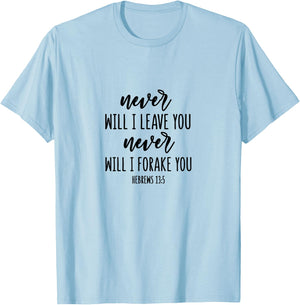 Hebrews 13:5 - Gift & Men, Christian T-Shirt - T-Shirt | Light Blue