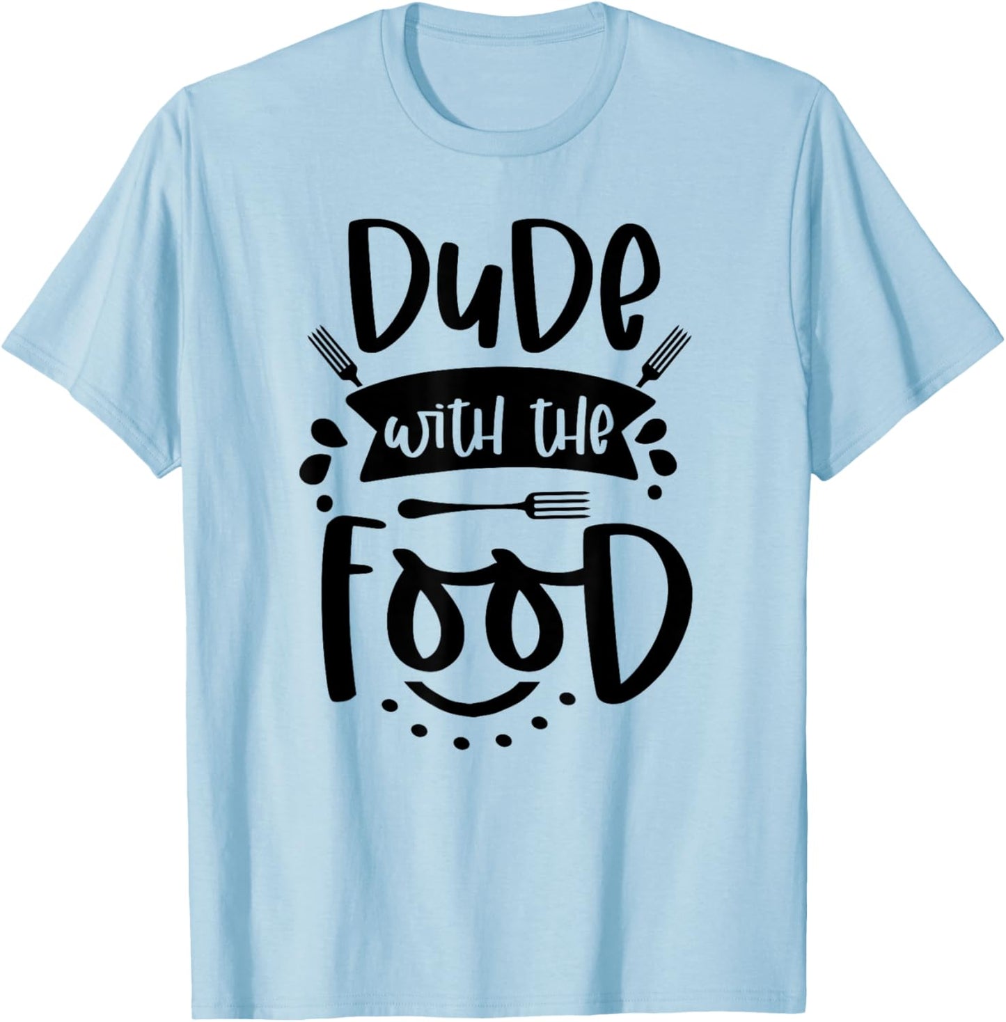 Dude with Food Graphic Top T-Shirt - T-Shirt | Light Blue