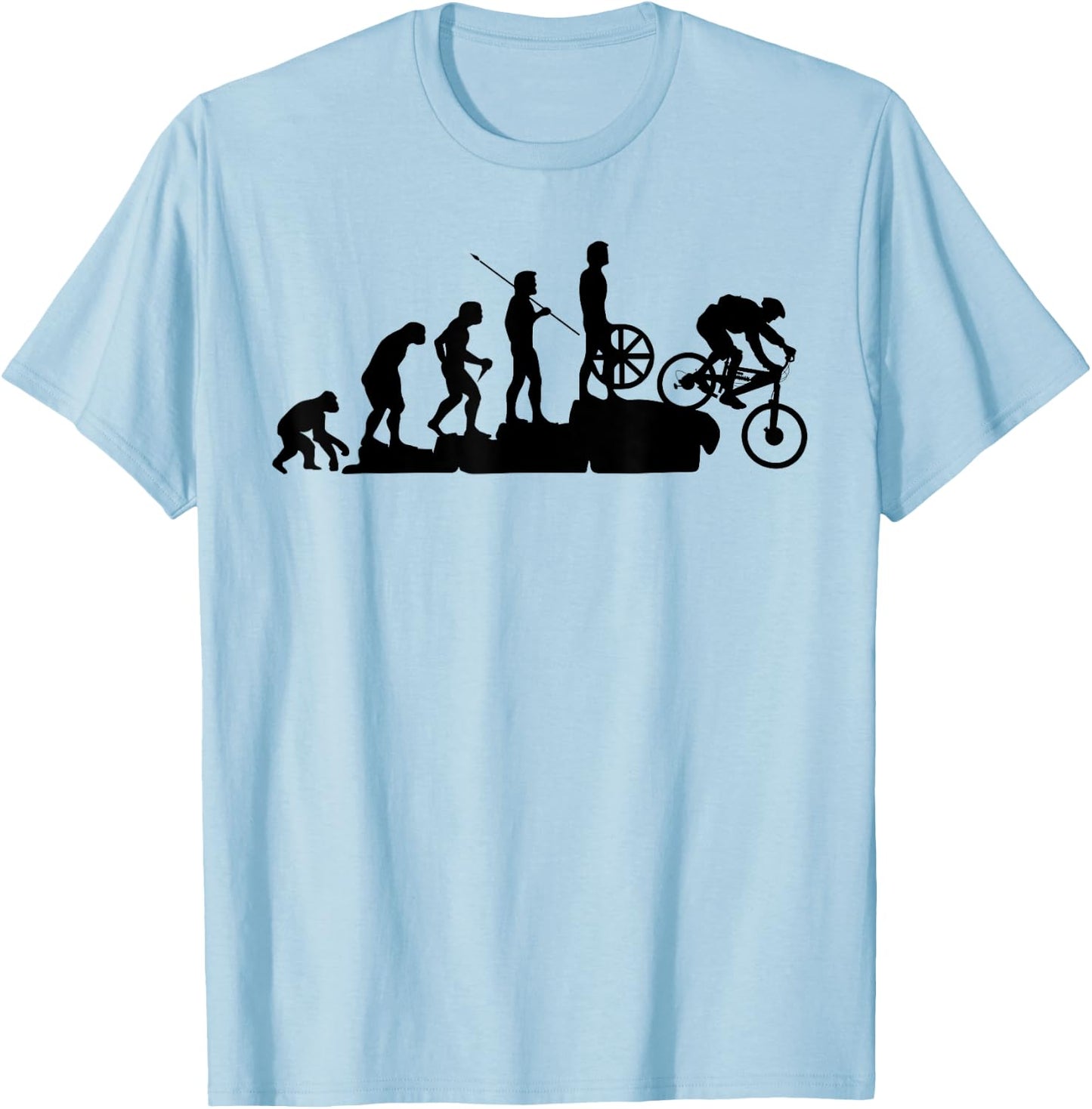 MTB mountain biker evolution downhill bike rider gift T-Shirt - T-Shirt | Light Blue