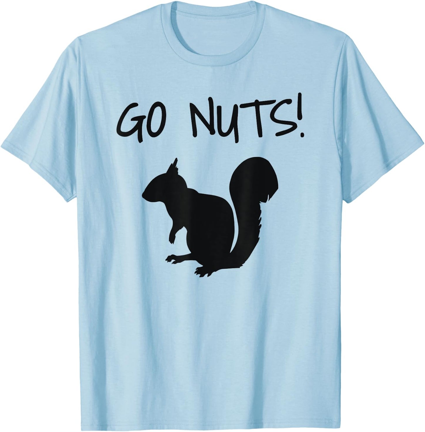 Go Nuts Funny Black Squirrel T-Shirt - T-Shirt | Light Blue