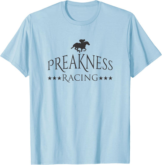 Preakness Racing Men Women Kids Shirt Stakes Triple Racing T-Shirt - T-Shirt | Light Blue