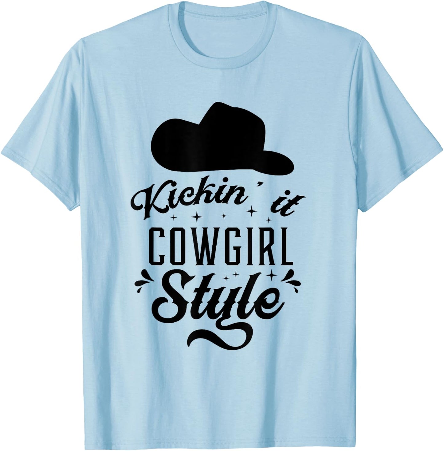 Princess Cowboy Hat Western Cowgirl Girls Line Dance Gift T-Shirt - T-Shirt | Light Blue