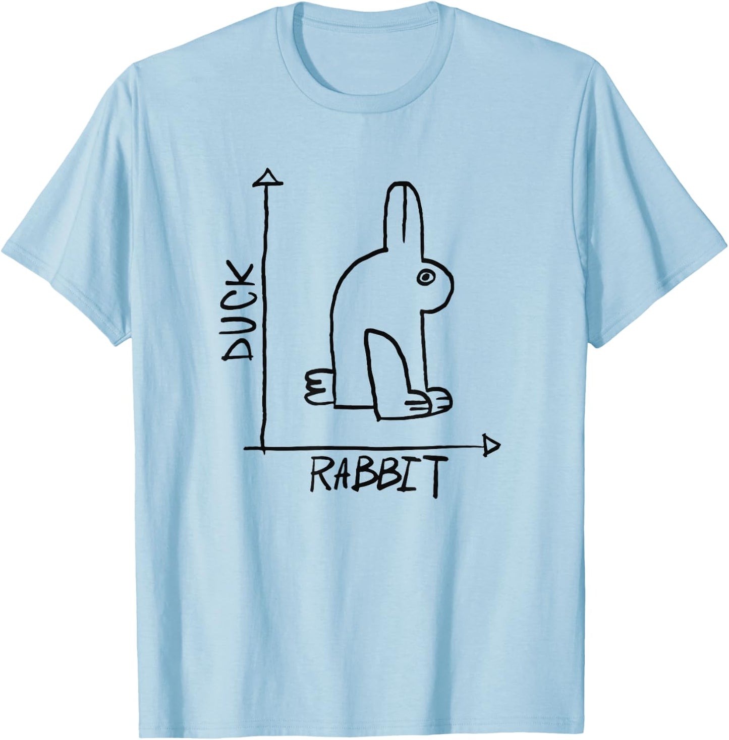 Funny Science Nerd Duck Rabbit Physics Math Geek Gift Short Sleeve T-Shirt - T-Shirt | Light Blue