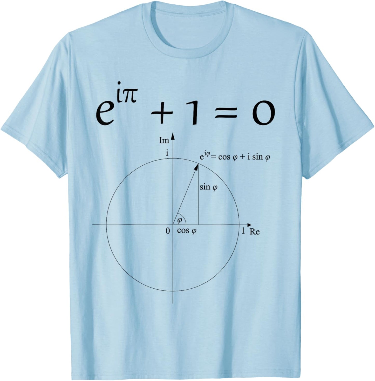 Euler's Identity Mathematical Constants Number Pi Physicist T-Shirt - T-Shirt | Light Blue