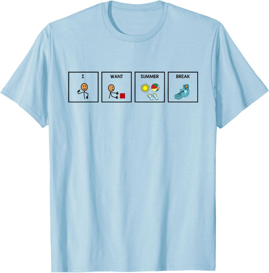 Retro I Want Summer Break Last Day Of School Vacation Women T-Shirt - T-Shirt | Light Blue