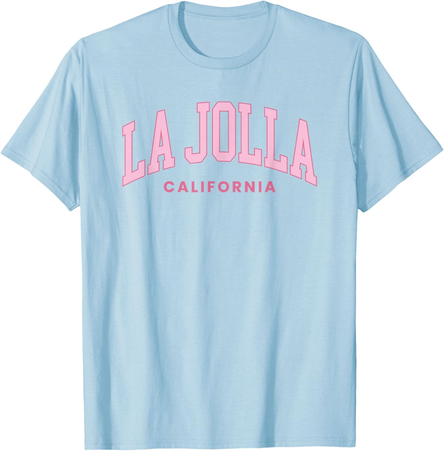 La Jolla California Retro Preppy Throwback Girls Pink T-Shirt - T-Shirt | Light Blue