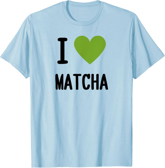 I Heart / I Love Matcha T-Shirt - T-Shirt | Light Blue