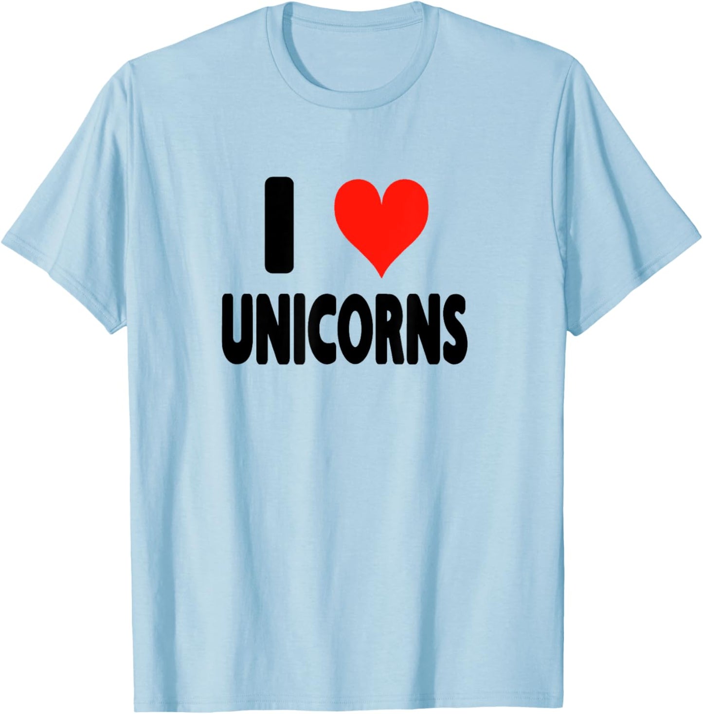 I Love Unicorns - Heart T-Shirt - T-Shirt | Light Blue