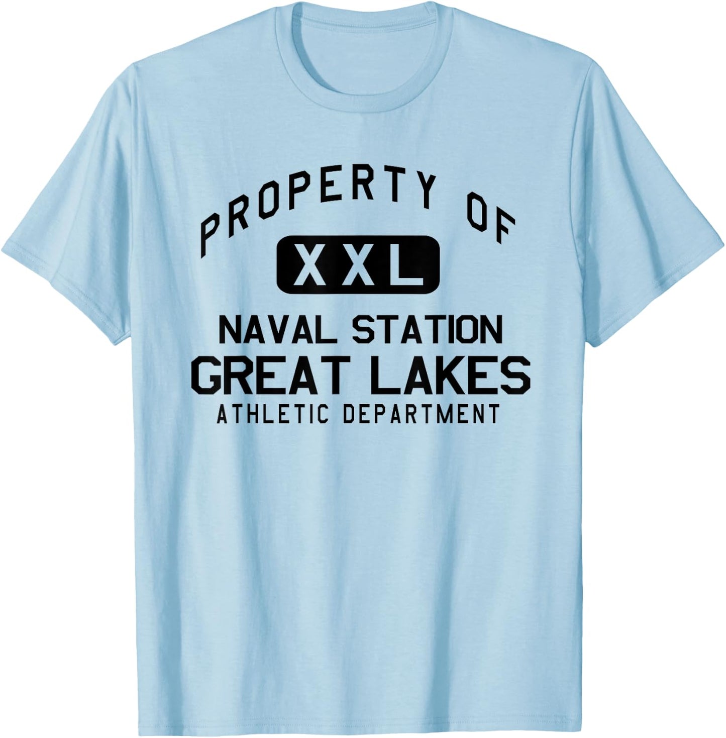 Property of Naval Station Great Lakes Athletic Department T-Shirt - T-Shirt | Light Blue