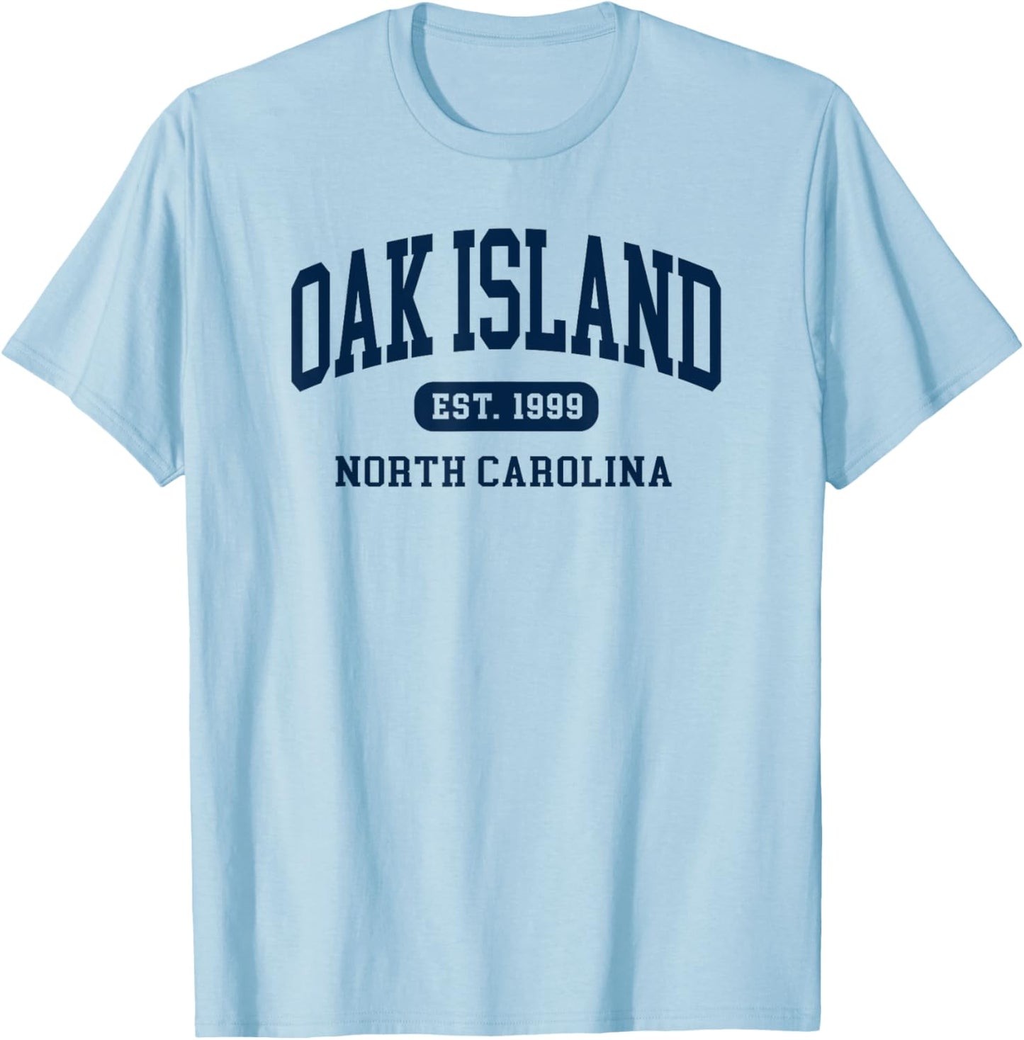 Vintage Oak Island North Carolina Retro Preppy Throwback T-Shirt - T-Shirt | Light Blue
