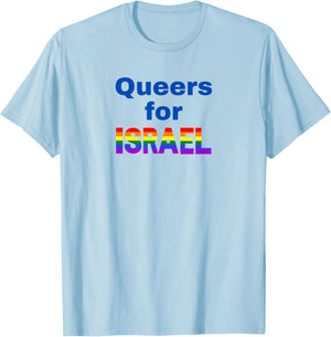 Queers for Israel T-Shirt - T-Shirt | Light Blue