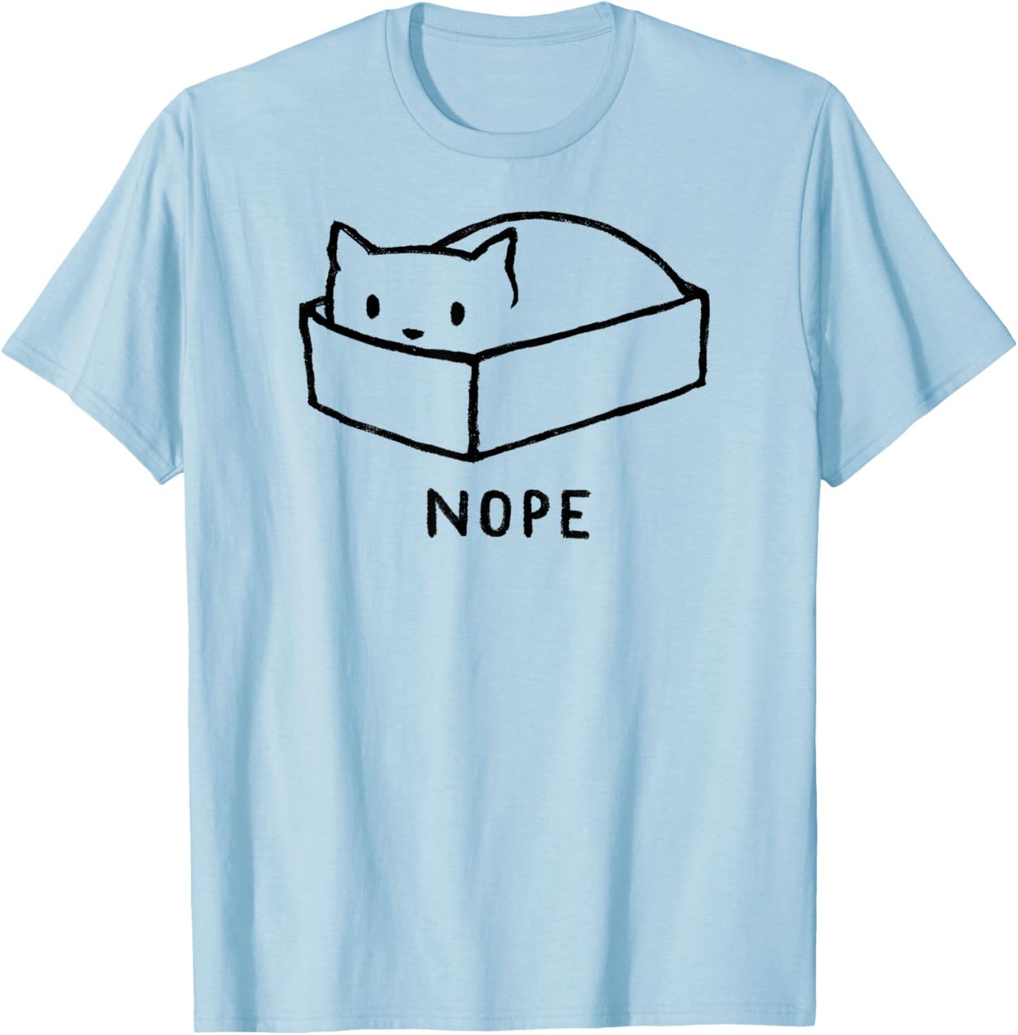 Threadless Fox Shiver Nope Cat Nap Graphic T-Shirt - T-Shirt | Light Blue