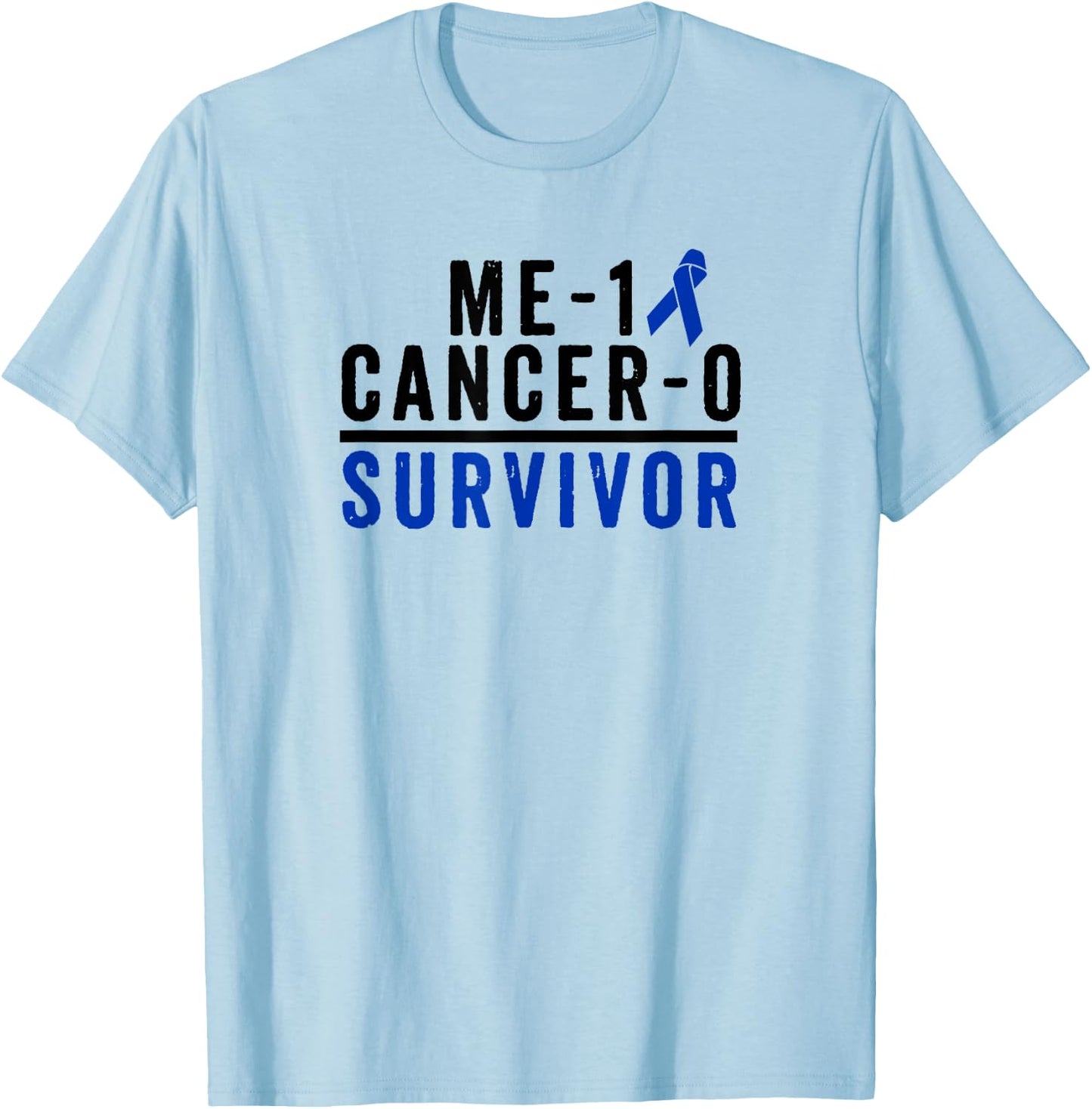 Colon Cancer Survivor Shirt Awareness Dark Blue Ribbon Gift T-Shirt - T-Shirt | Light Blue