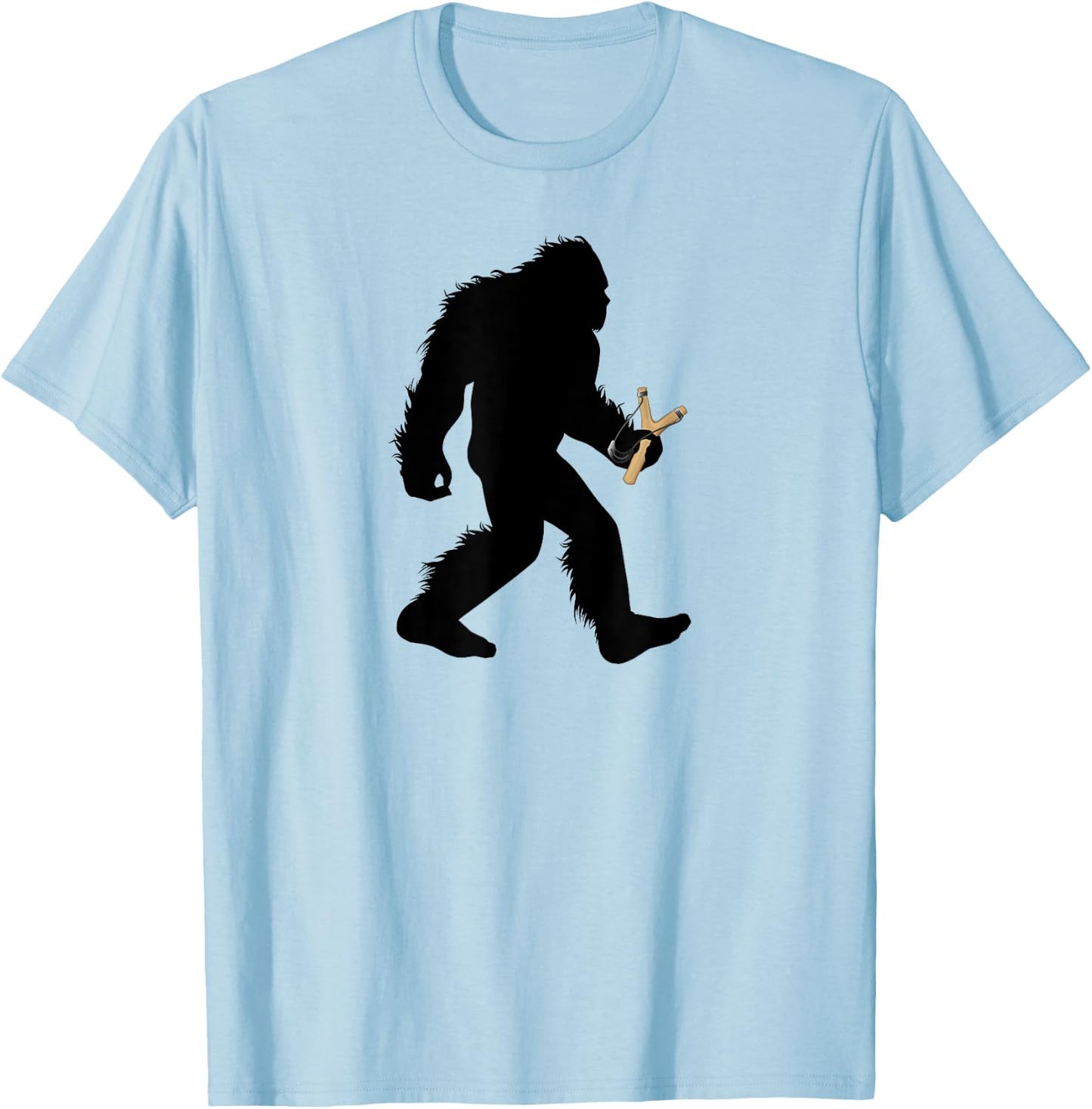 Bigfoot Slingshot , Sasquatch Slingshotting Gift T-Shirt - T-Shirt | Light Blue