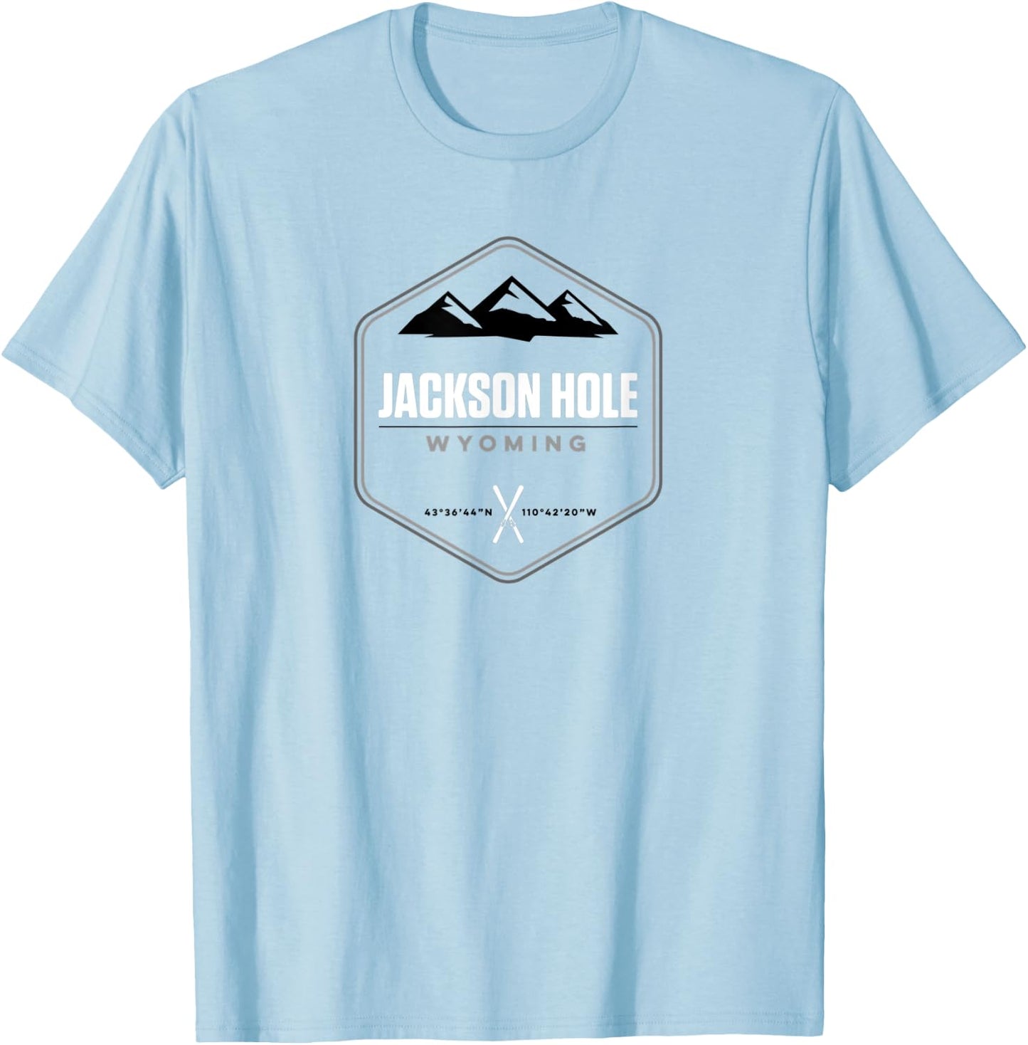 Jackson Hole Wyoming Ski Souvenir T-Shirt - T-Shirt | Light Blue