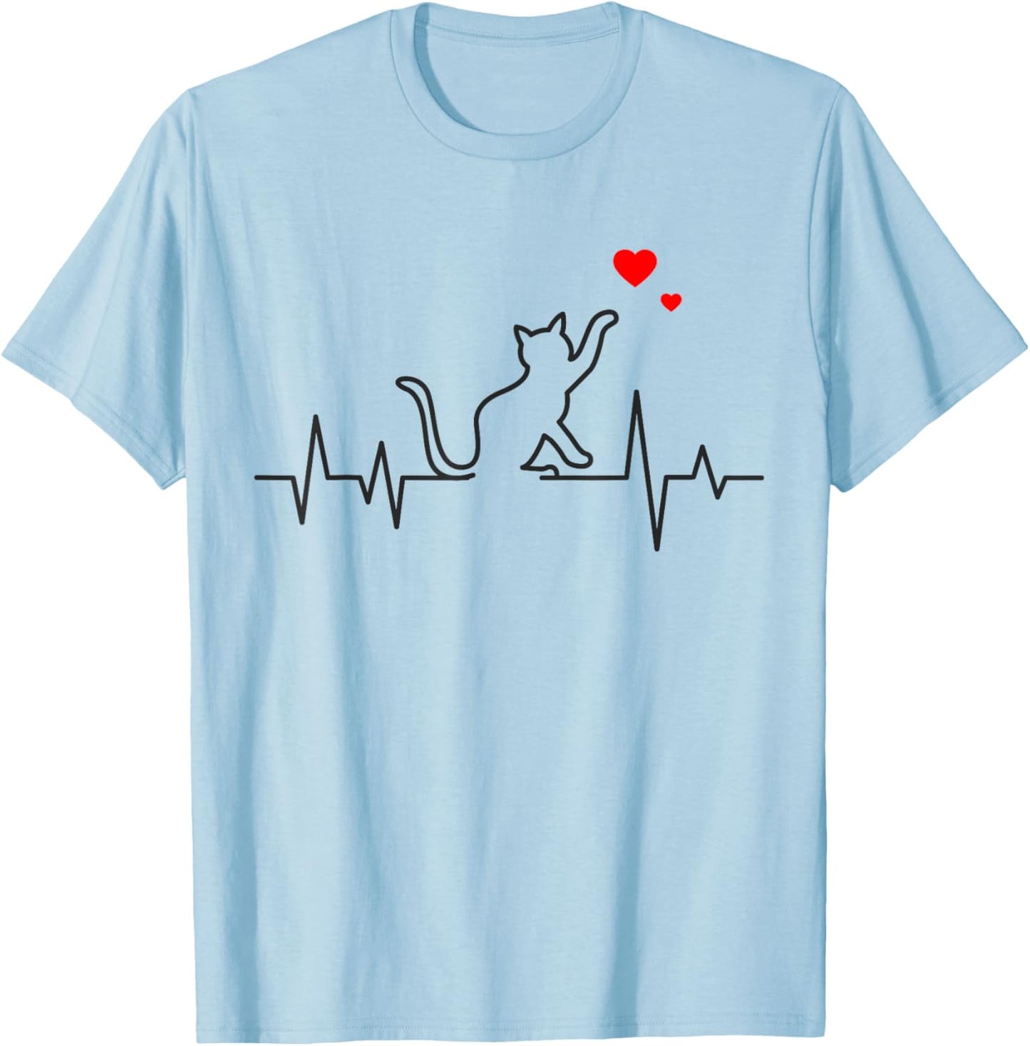 Cat Woman Girl Kitten T-Shirt - T-Shirt | Light Blue