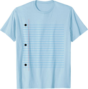Funny Lined Notebook Paper Group Halloween Costume T-Shirt - T-Shirt | Light Blue