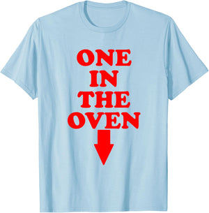 ONE IN THE OVEN - funny vintage 80's down arrow design T-Shirt - T-Shirt | Light Blue