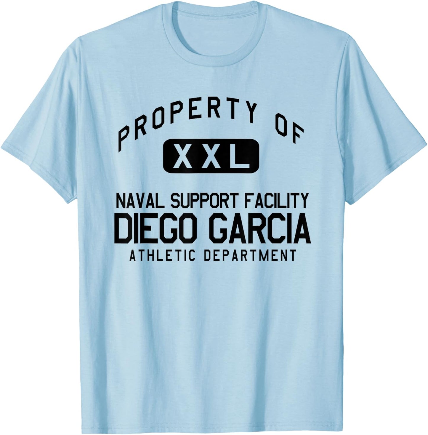Property of Naval Support Activity Diego Garcia Athletic Dep T-Shirt - T-Shirt | Light Blue