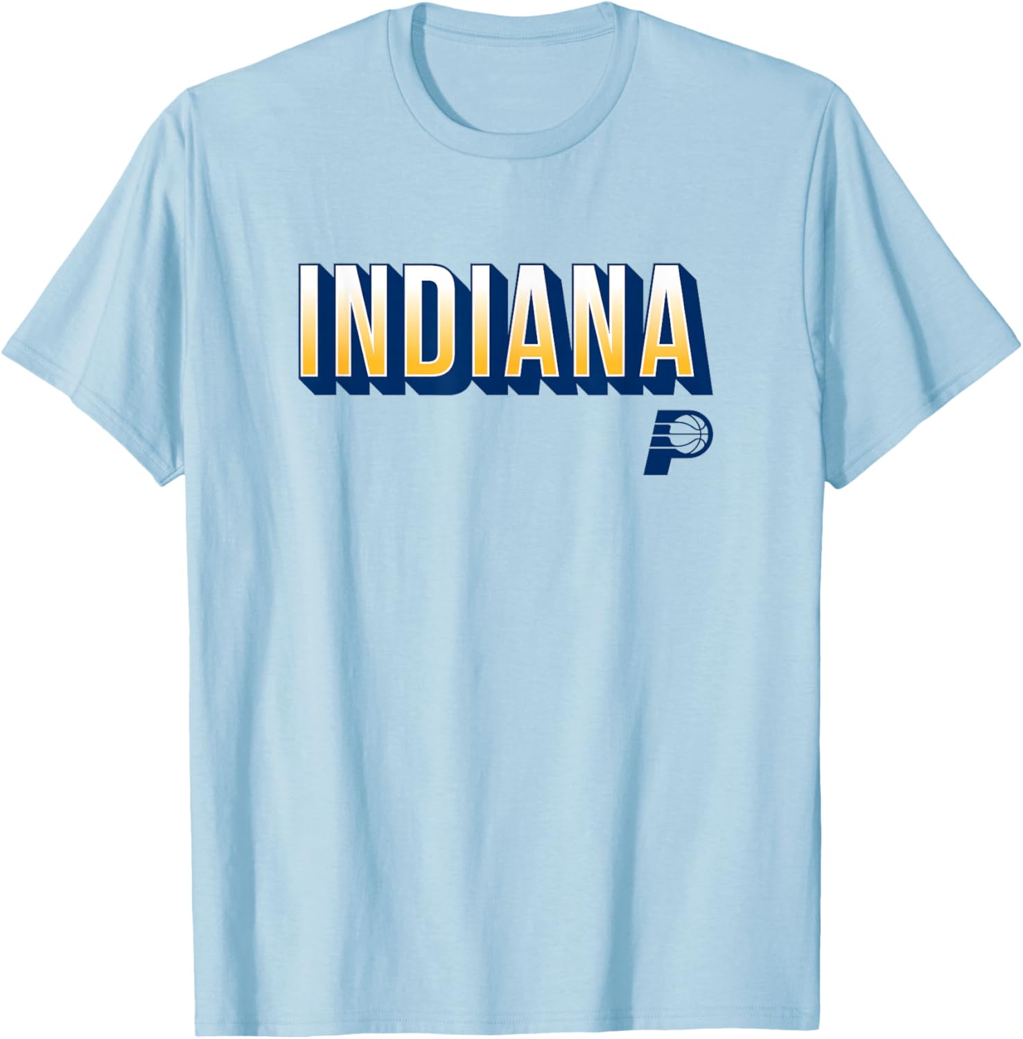 NBA - Indiana Pacers City Wordmark Logo Gold T-Shirt - T-Shirt | Light Blue