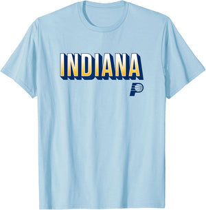 NBA - Indiana Pacers City Wordmark Logo Gold T-Shirt - T-Shirt | Light Blue