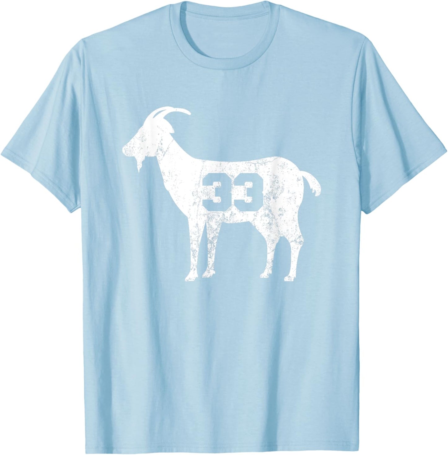 Vintage Distressed GOAT 33 T-Shirt - T-Shirt | Light Blue