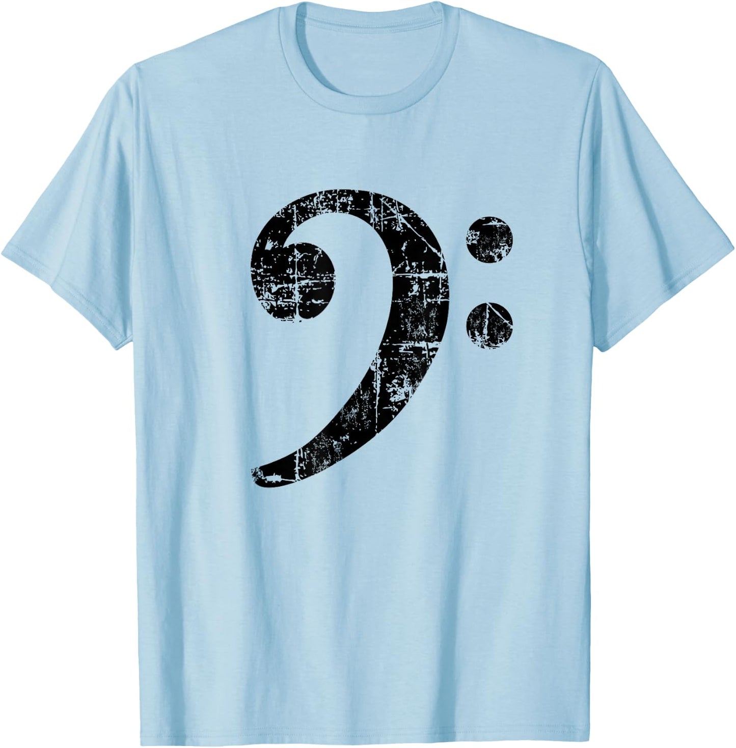 Bass Clef (Vintage Black) Bassist Bass Player T-Shirt - T-Shirt | Light Blue