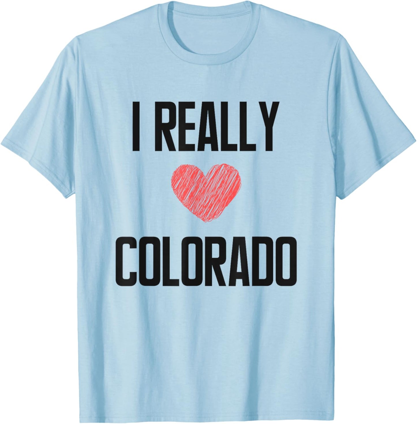 I Really Love Colorado Heart Retro Style Home State T-Shirt - T-Shirt | Light Blue