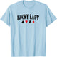 Lucky Lady Retro Poker Player Gift T-Shirt - T-Shirt | Light Blue