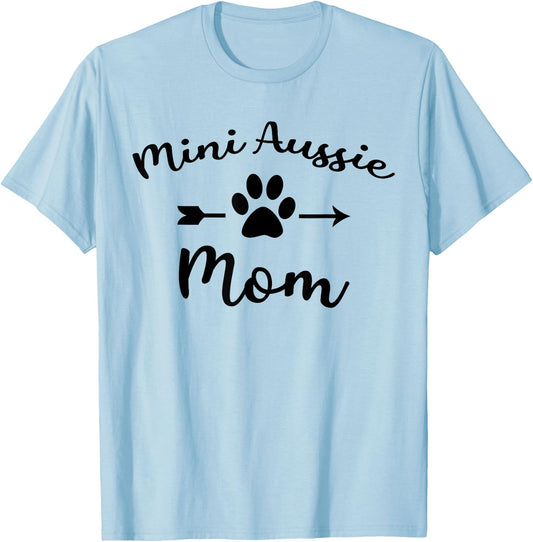 Australian-Shepherd Shirt Mini Aussie Mom T-Shirt - T-Shirt | Light Blue