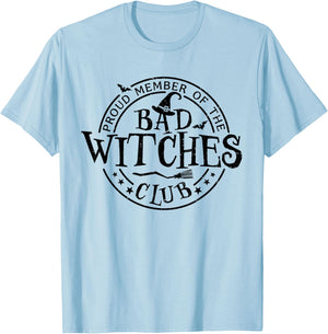 Retro Halloween Bad Witches Club Matching Funny Witch Women T-Shirt - T-Shirt | Light Blue