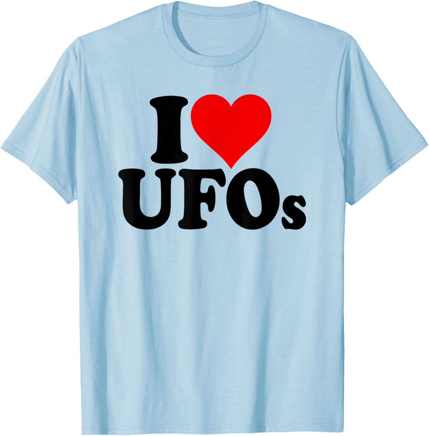 I Love Heart Ufo Ufos T-Shirt - T-Shirt | Light Blue