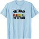Patriotic American Creations by Revinct Designs Vietnam Veteran Pride Service Ribbon - Men's Grey Classic Fit Short Sleeve - Size Small T-Shirt - T-Shirt | Light Blue