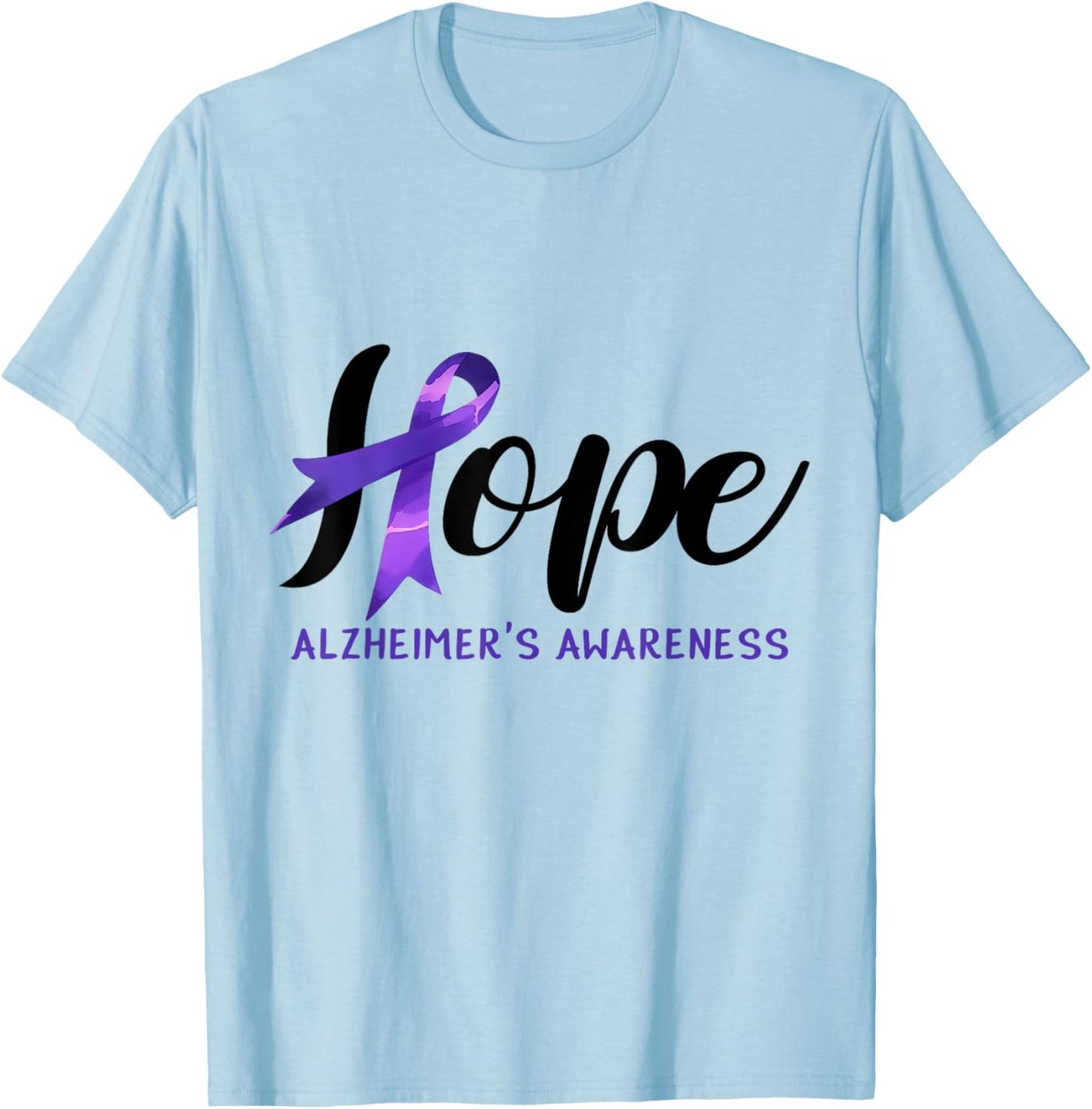 Hope Wear Purple Alzheimer's Awareness Dementia T-Shirt - T-Shirt | Light Blue