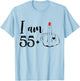 I Am 55 Plus 1 Middle Finger Funny 56th Birthday Women T-Shirt - T-Shirt | Light Blue