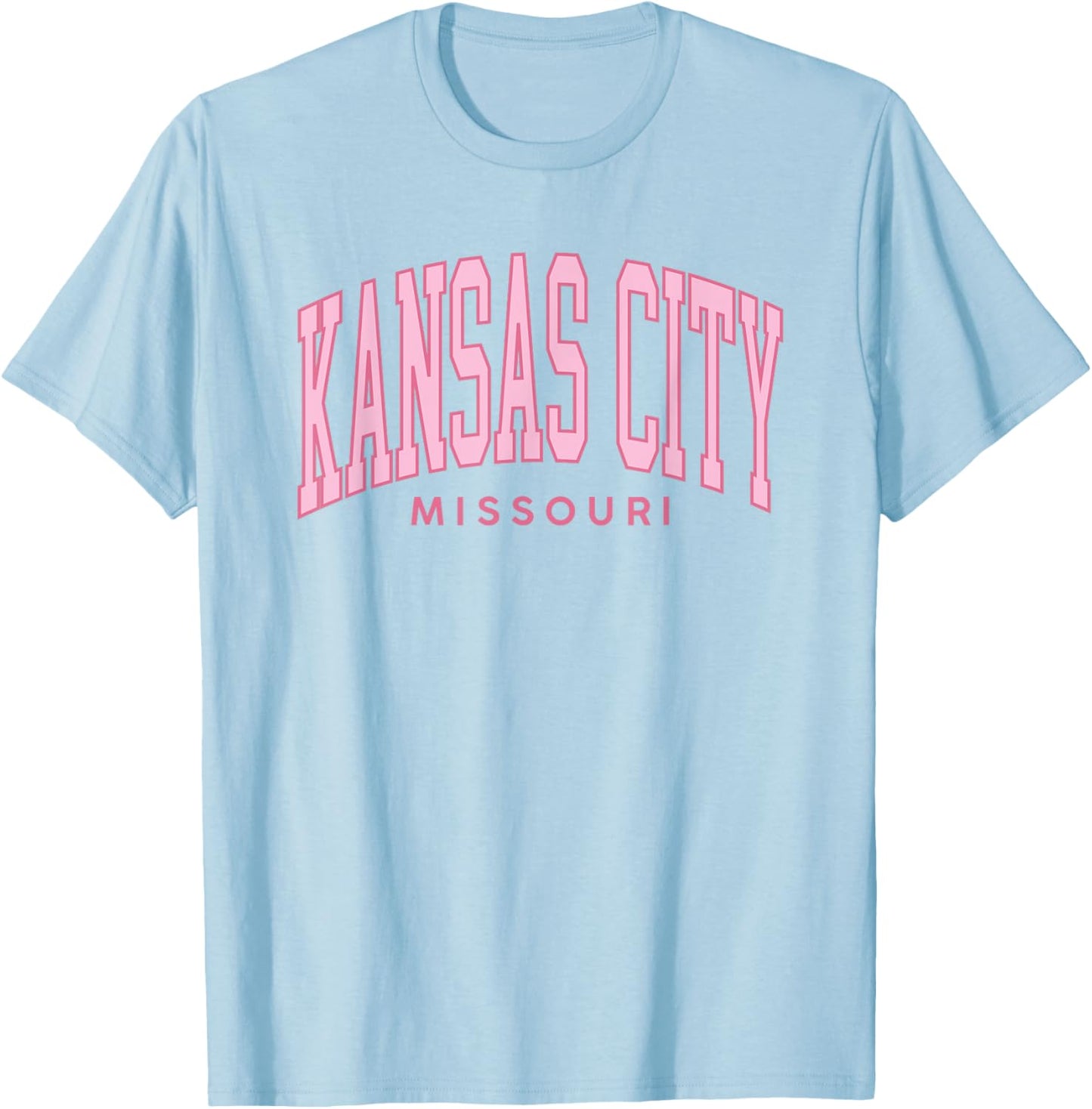 Kansas City MO Pink Retro Preppy Throwback Souvenir T-Shirt - T-Shirt | Light Blue